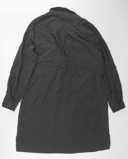 Back view of Principles women’s green modal tunic blouse, size UK 16, collared