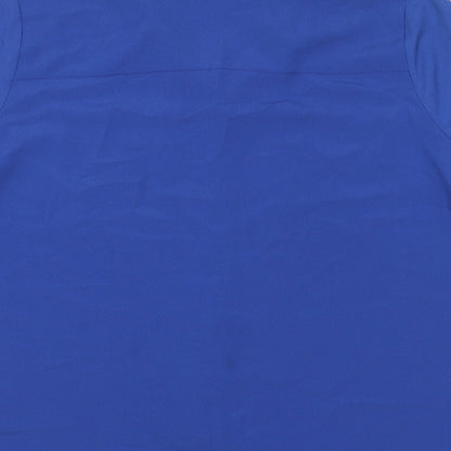 Classics Womens Blue Polyester Basic Button-Up Size 16 Collared