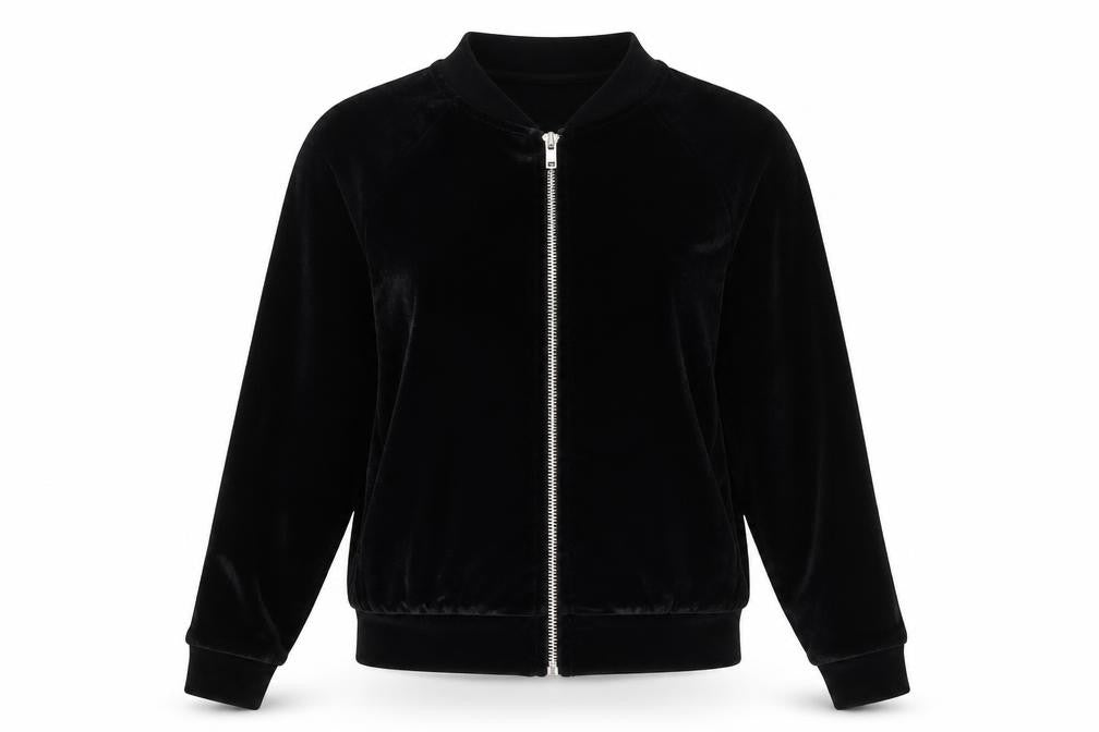Boohoo Womens Black Polyester Full Zip Sweatshirt Size 10 Zip