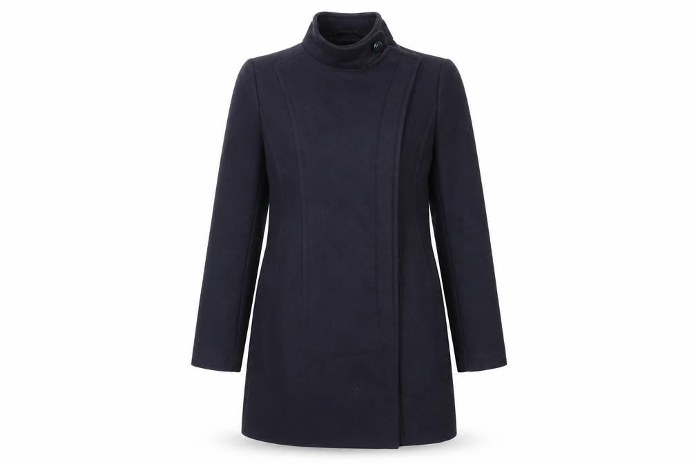 French Connection Womens Blue Overcoat Coat Size 8 Zip