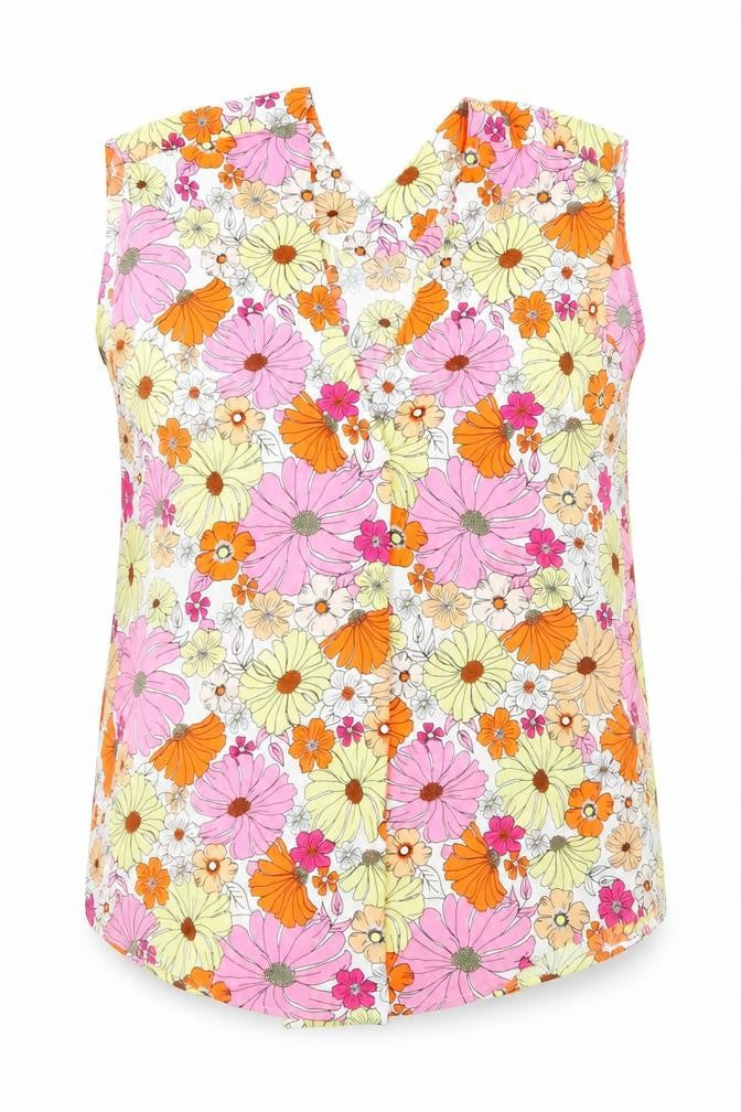 Marks & Spencer Womens Multicoloured Floral Polyester Basic Blouse Size 12 V-Neck