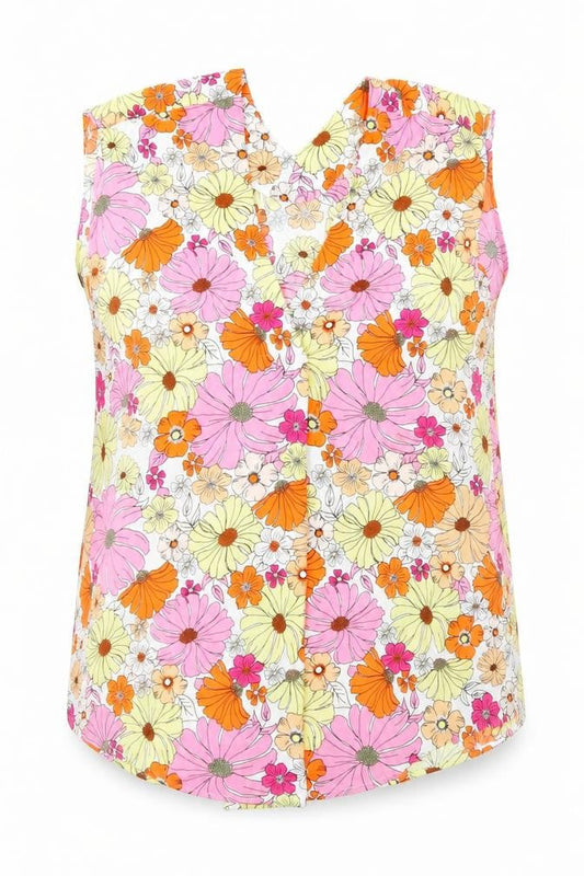 Marks and Spencer Womens Multicoloured Floral Polyester Basic Blouse Size 12 V-Neck
