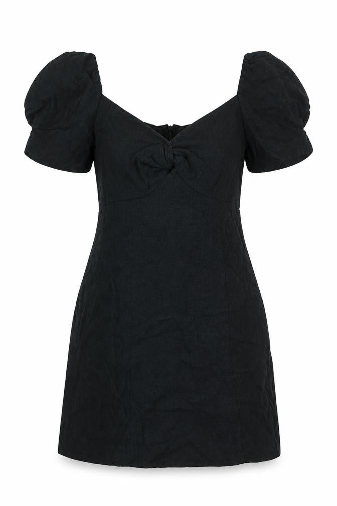 Stradivarius Womens Black Viscose Mini Size M V-Neck Zip