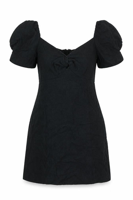 Stradivarius Womens Black Viscose Mini Size M V-Neck Zip