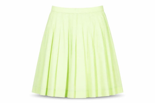 Kuhn Womens Yellow Suede Pleated Skirt Size 10 Zip