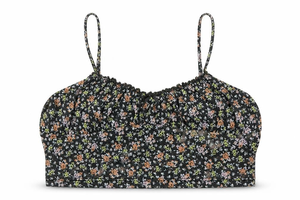 ASOS Womens Multicoloured Floral Polyester Cropped Tank Size 8 V-Neck