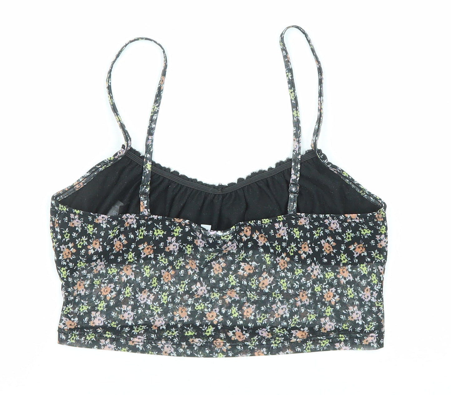 ASOS Womens Multicoloured Floral Polyester Cropped Tank Size 8 V-Neck