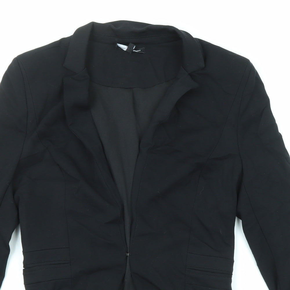 Bring on the night Womens Black Jacket Blazer Size M Hook & Eye