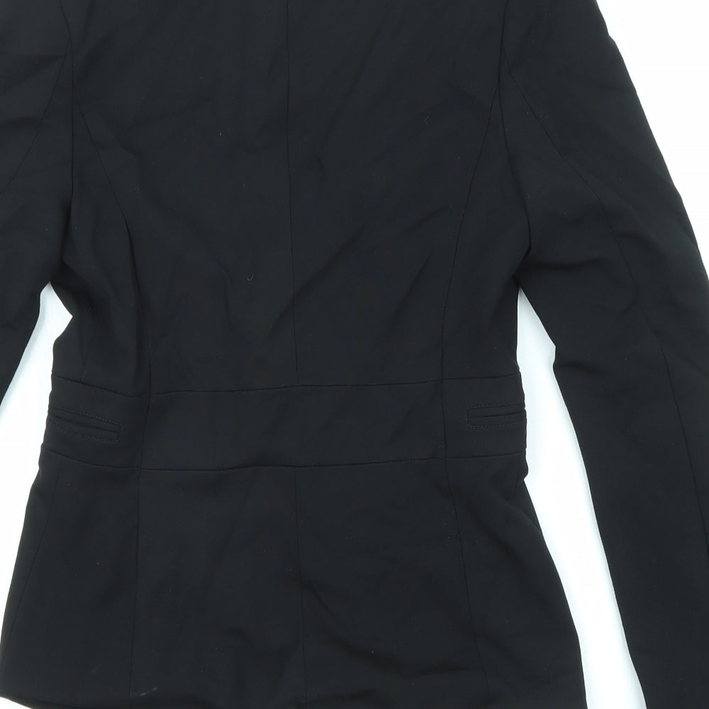 Bring on the night Womens Black Jacket Blazer Size M Hook & Eye
