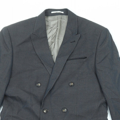 River Island Mens Grey Polyester Jacket Suit Jacket Size 40 Regular