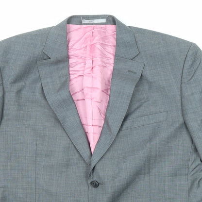 Aspen & Court Mens Grey Wool Jacket Suit Jacket Size 44 Regular