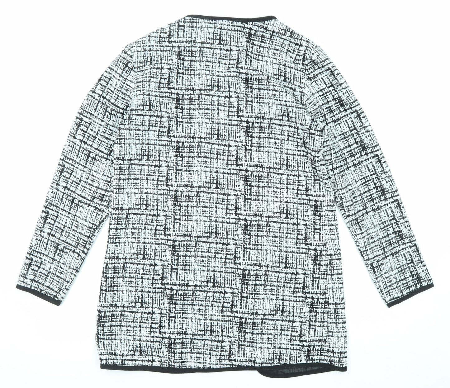 In the Style Womens Black Geometric Jacket Blazer Size S