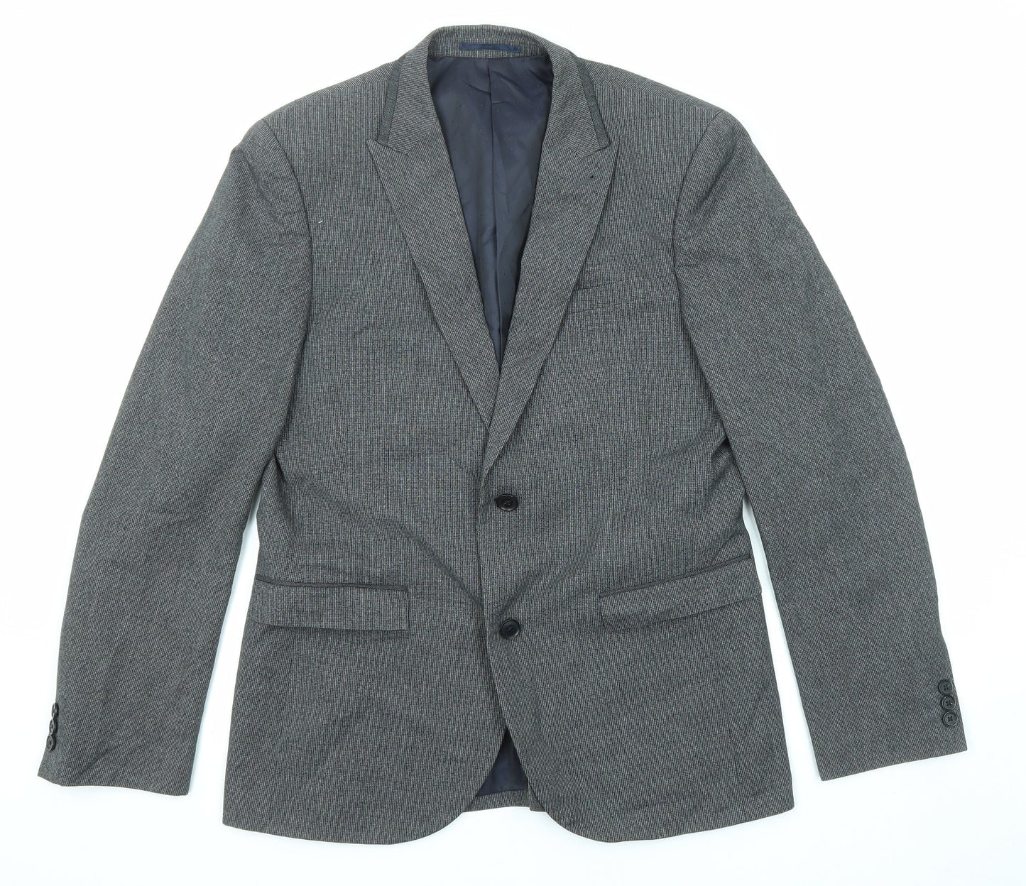 NEXT Mens Grey Polyester Jacket Suit Jacket Size 40 Regular