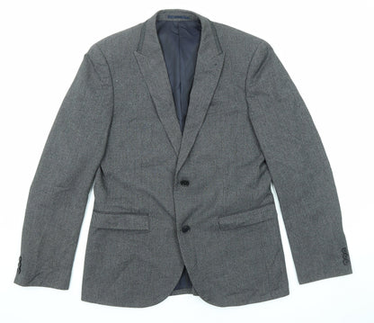 Next Mens Grey Polyester Jacket Suit Jacket Size 40 Regular