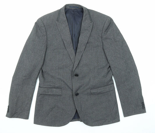 NEXT Mens Grey Polyester Jacket Suit Jacket Size 40 Regular