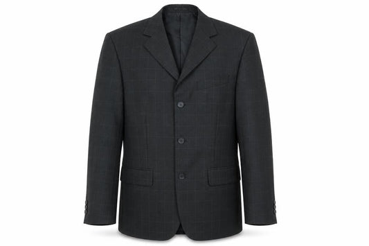 Zantos Mens Black Check Polyester Jacket Suit Jacket Size 38 Regular
