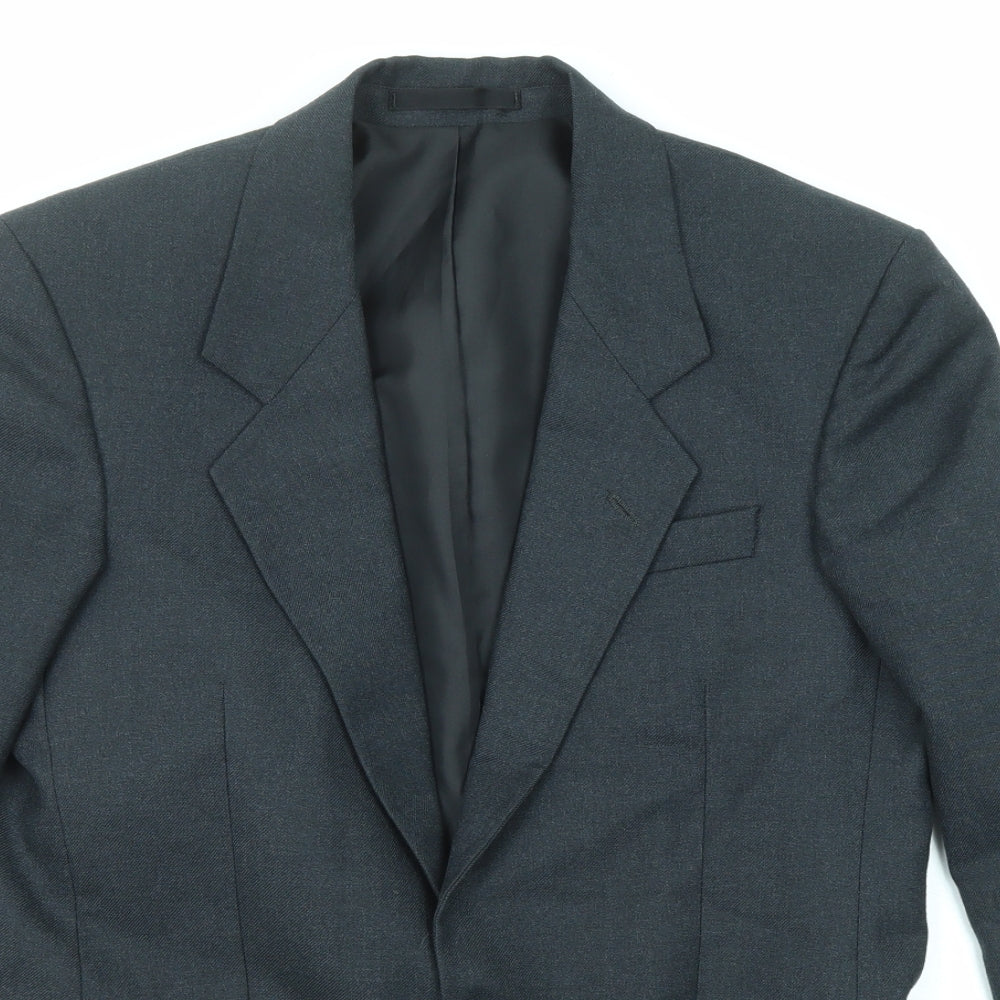 Hector Jones Mens Black Wool Jacket Suit Jacket Size 36 Regular