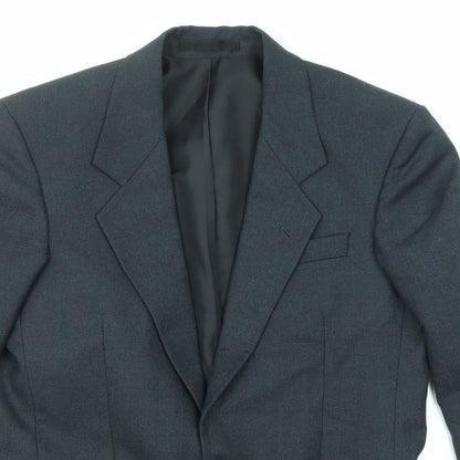 Hector Jones Mens Black Wool Jacket Suit Jacket Size 36 Regular