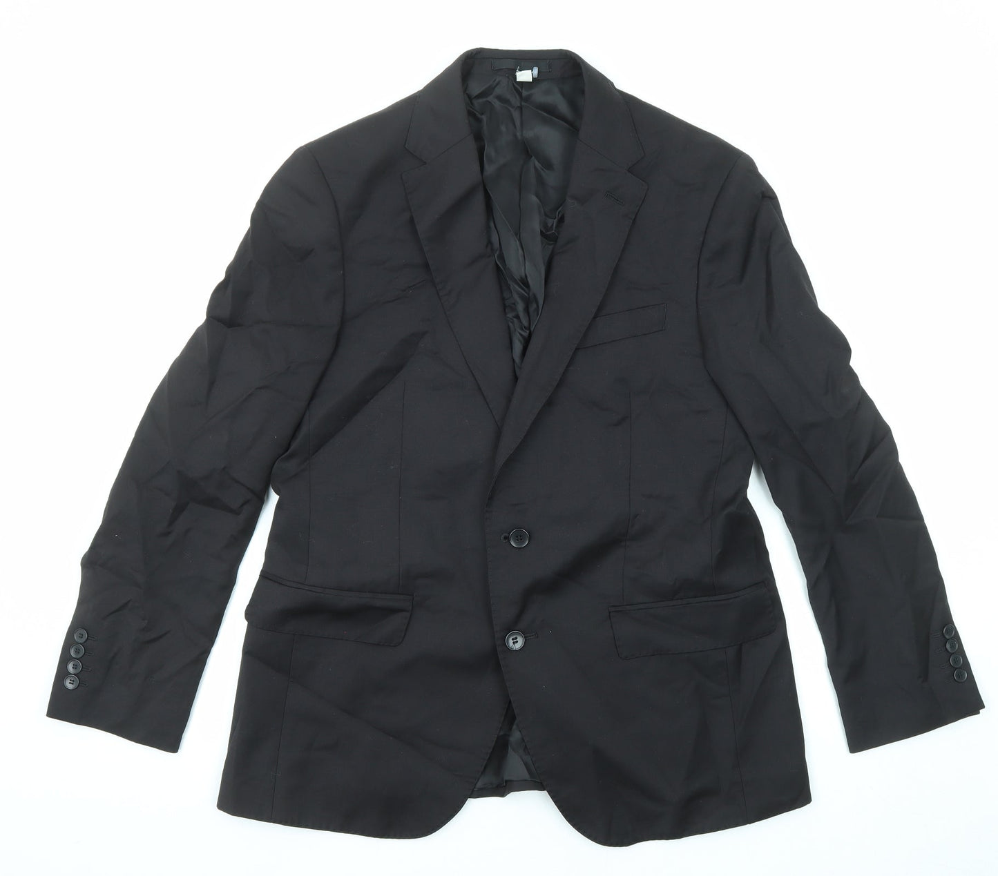 Marks and Spencer Mens Black Polyester Jacket Suit Jacket Size 40 Regular
