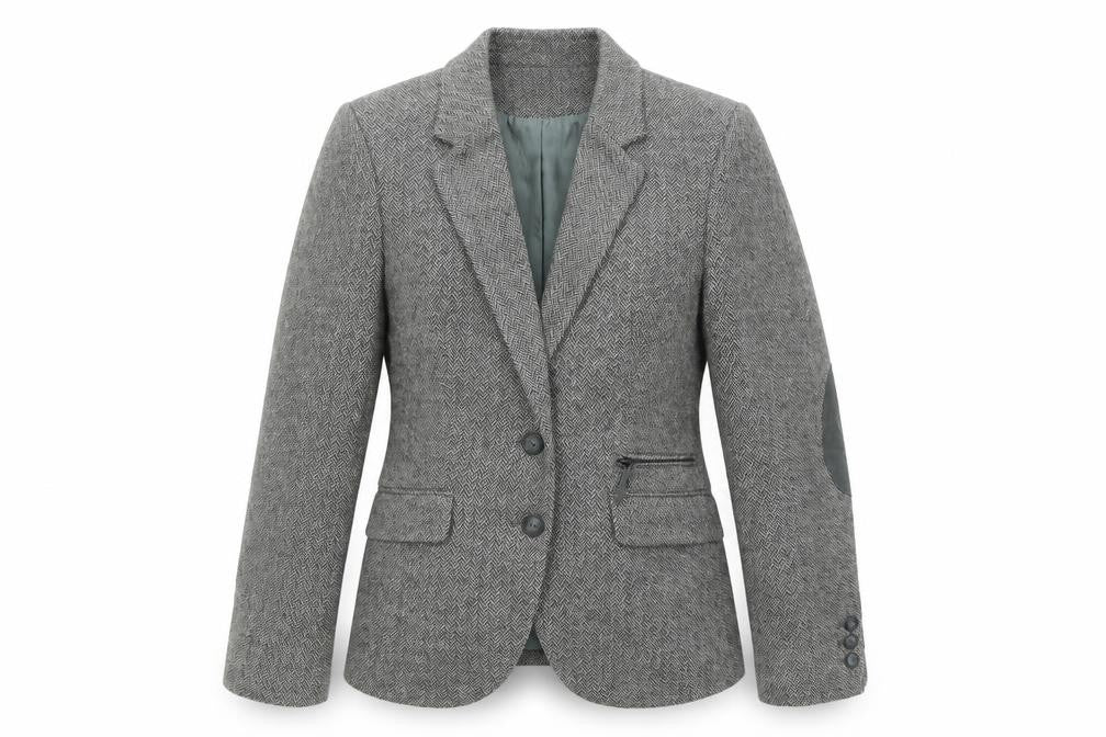 Vackrox Womens Grey Wool Jacket Blazer Size 8