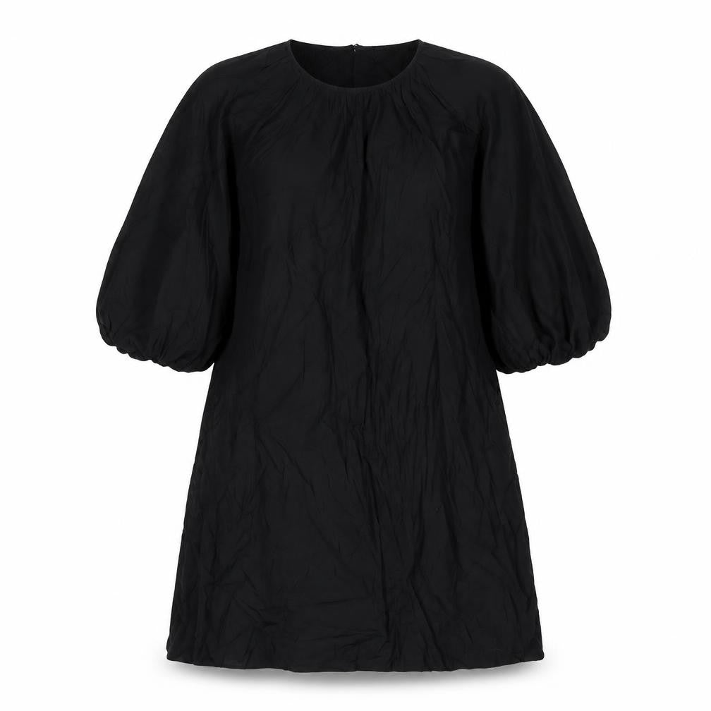 Marks & Spencer Womens Black Polyester A-Line Size 12 Round Neck Pullover