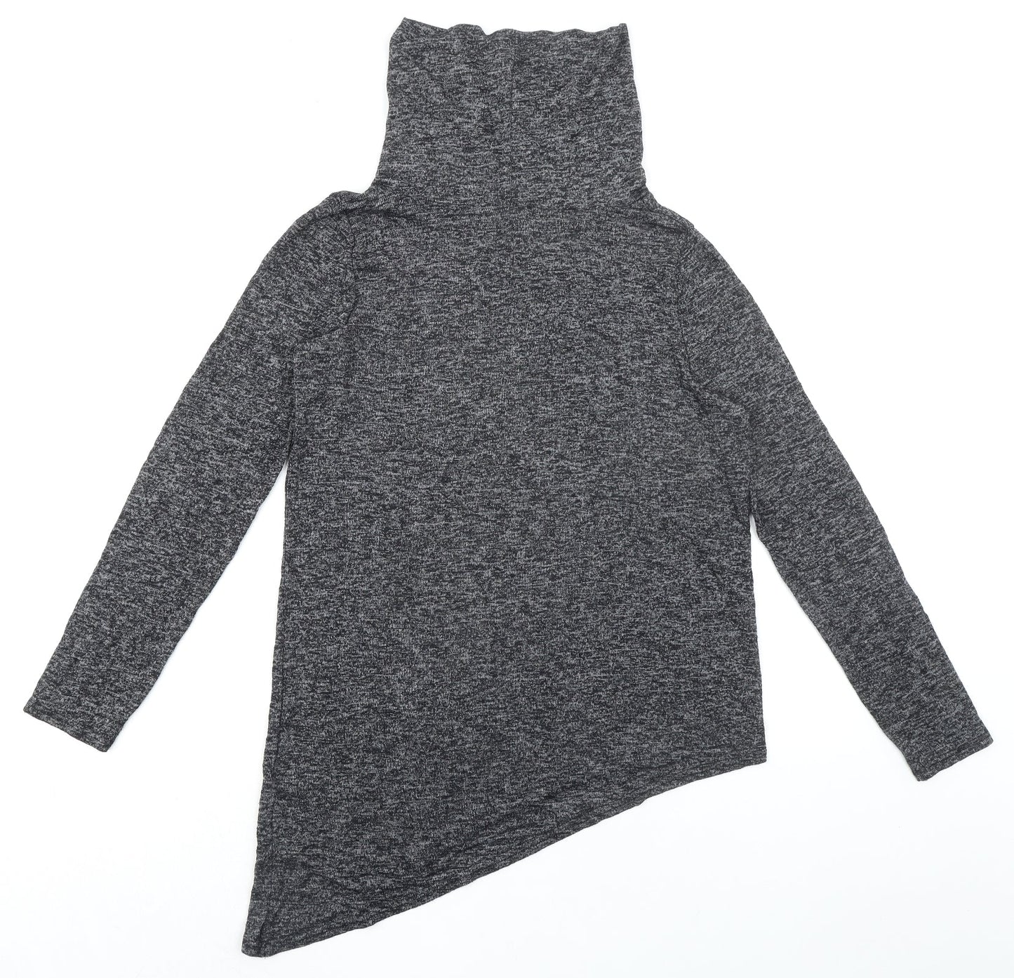 New Look Womens Black Viscose Basic T-Shirt Size 10 Roll Neck