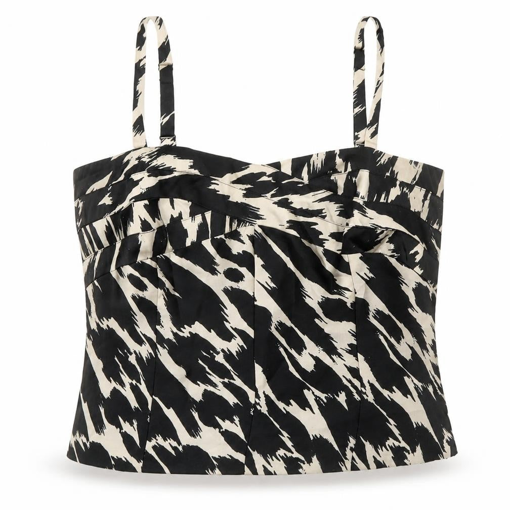 Canada Womens Black Geometric Polyester Basic Tank Size 16 V-Neck
