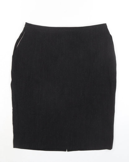Additional front view of Principles women’s grey polyester a-line skirt, size UK 12, zip