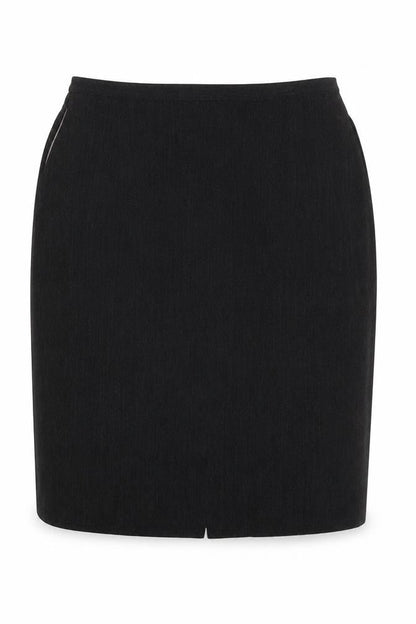Front view of Principles women’s grey polyester a-line skirt, size UK 12, zip
