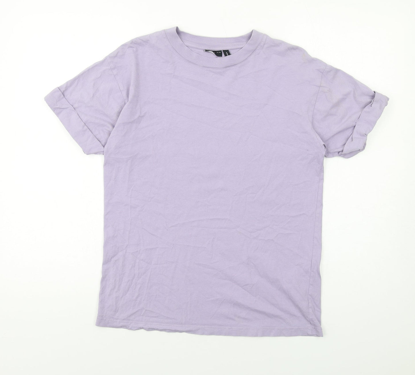 ASOS Womens Purple Cotton Basic T-Shirt Size 4 Crew Neck