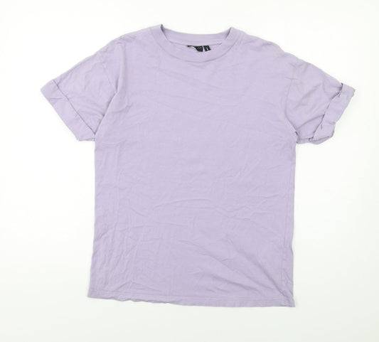 ASOS Womens Purple Cotton Basic T-Shirt Size 4 Crew Neck