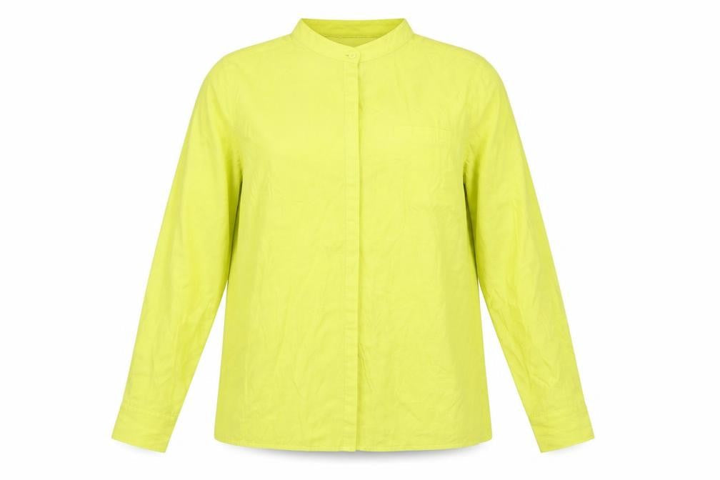 NEXT Womens Yellow Polyester Basic Button-Up Size 14 Round Neck