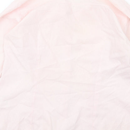 H&M Womens Pink Striped Polyester Basic Button-Up Size 10 Collared