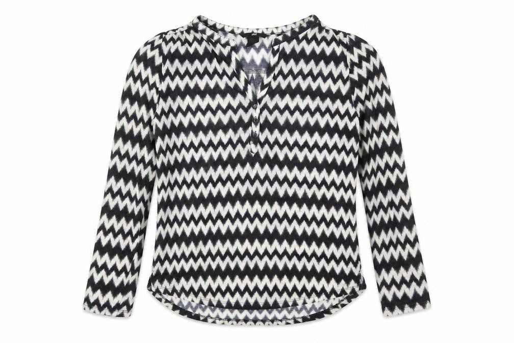 H&M Womens Black Geometric Polyester Basic Blouse Size XS V-Neck