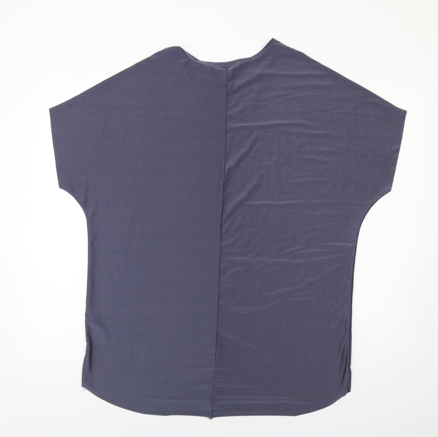 Missguided Womens Blue Polyester Basic T-Shirt Size 10 Round Neck