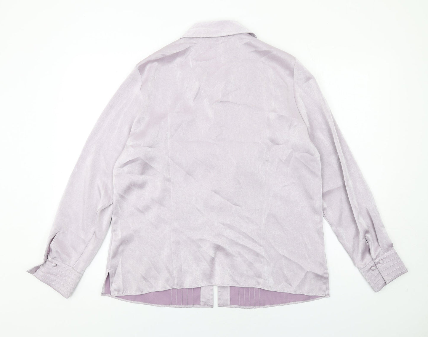 Marks and Spencer Womens Purple Polyester Basic Button-Up Size 16 Collared