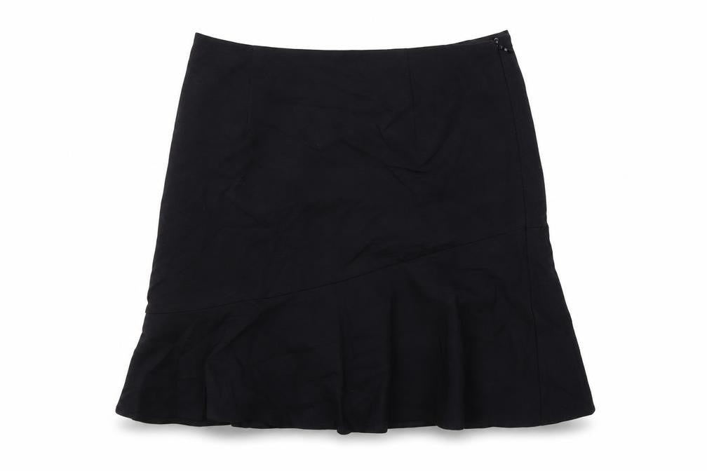 Marks & Spencer Womens Black Viscose Swing Skirt Size 10 Zip