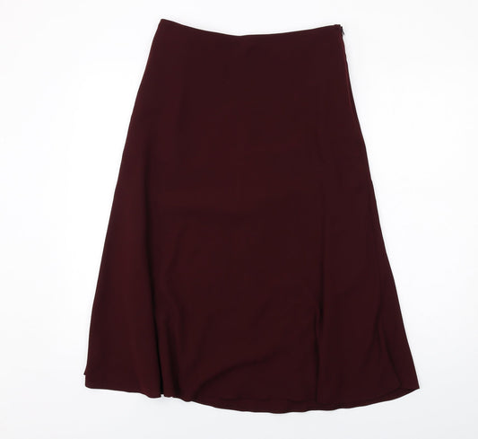 Marks and Spencer Womens Purple Polyester Swing Skirt Size 12 Zip