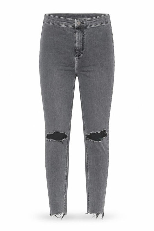 Topshop Womens Grey Cotton Skinny Jeans Size 30 in L32 in Regular Zip