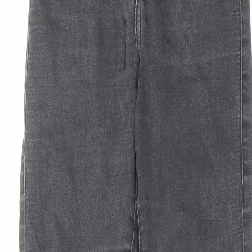 Topshop Womens Grey Cotton Skinny Jeans Size 25 in L30 in Regular Zip