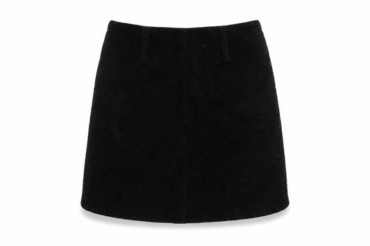Denim & Co. Womens Black Cotton Mini Skirt Size 10 Zip