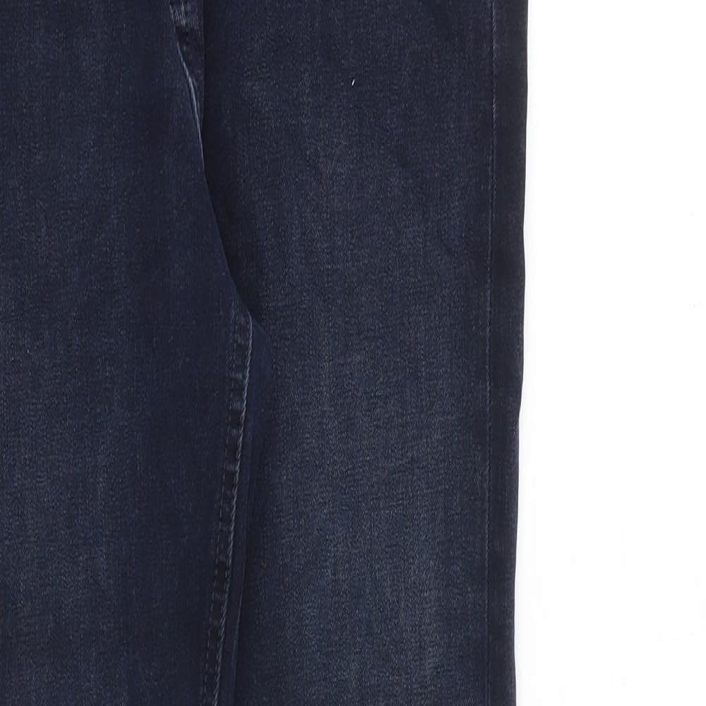 Marks and Spencer Womens Blue Cotton Skinny Jeans Size 8 L31 in Slim Zip