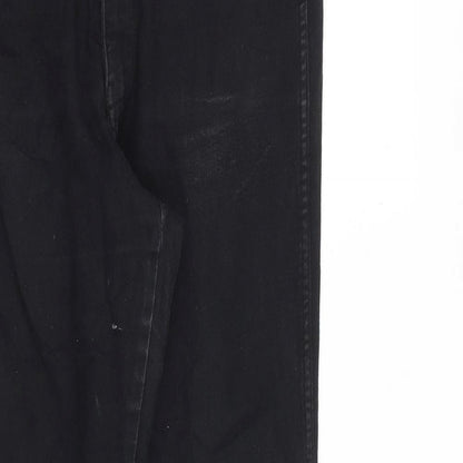H&M Womens Black Cotton Tapered Jeans Size 33 in L30 in Regular Zip