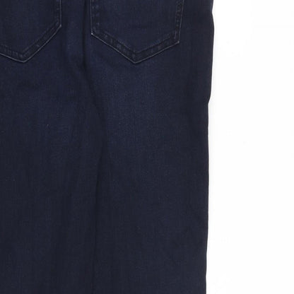 Marks & Spencer Womens Blue Cotton Tapered Jeans Size 34 in L29 in Regular Zip