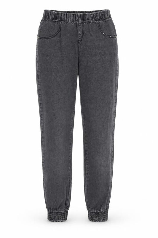 Denim & Co. Womens Grey Cotton Tapered Jeans Size 12 L29 in Regular