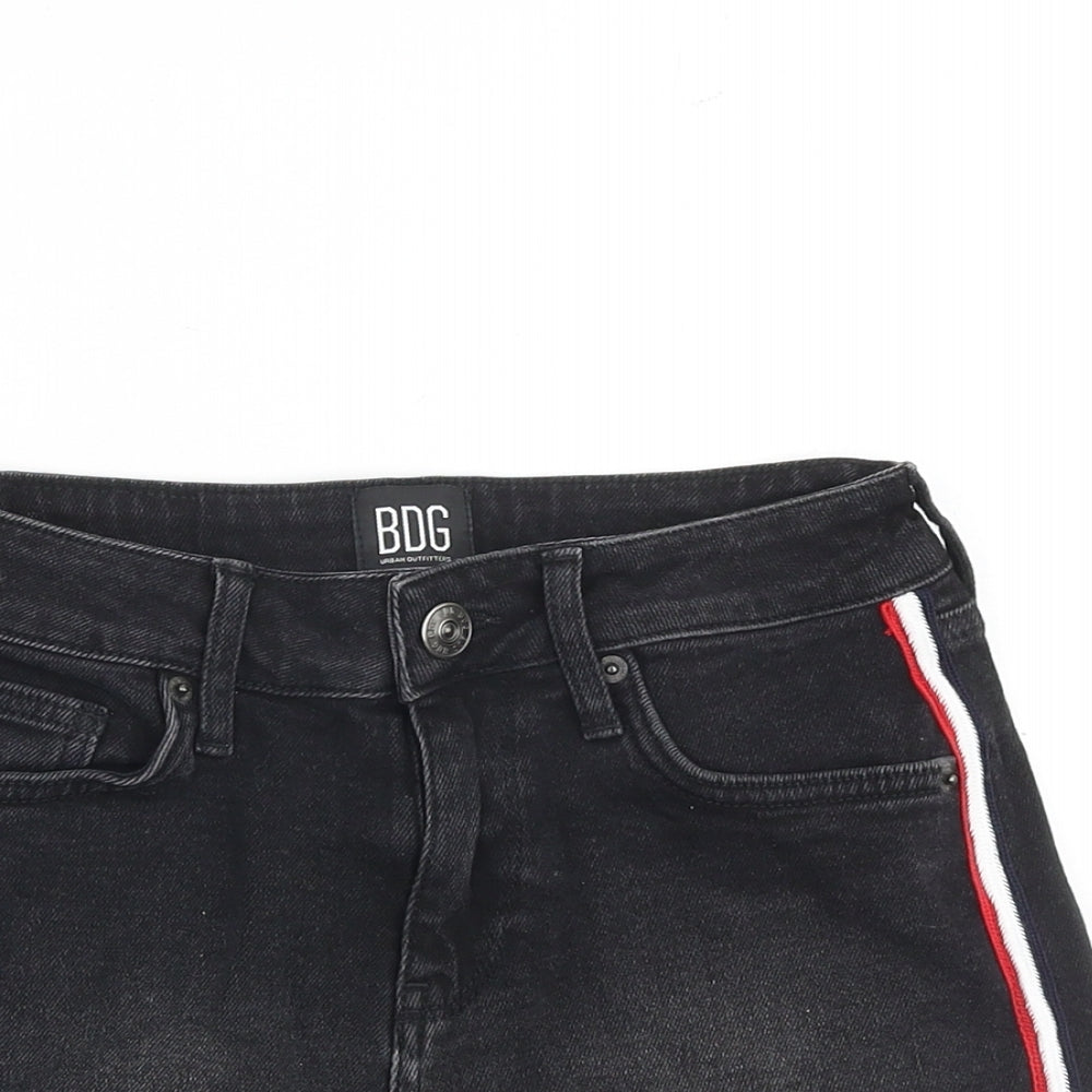 BDG Womens Black 100% Cotton Hot Pants Shorts Size 26 in Regular Zip