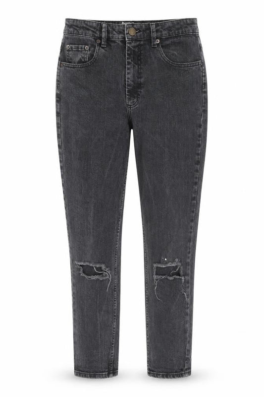 ASOS Womens Grey Cotton Tapered Jeans Size 10 L27 in Regular Zip