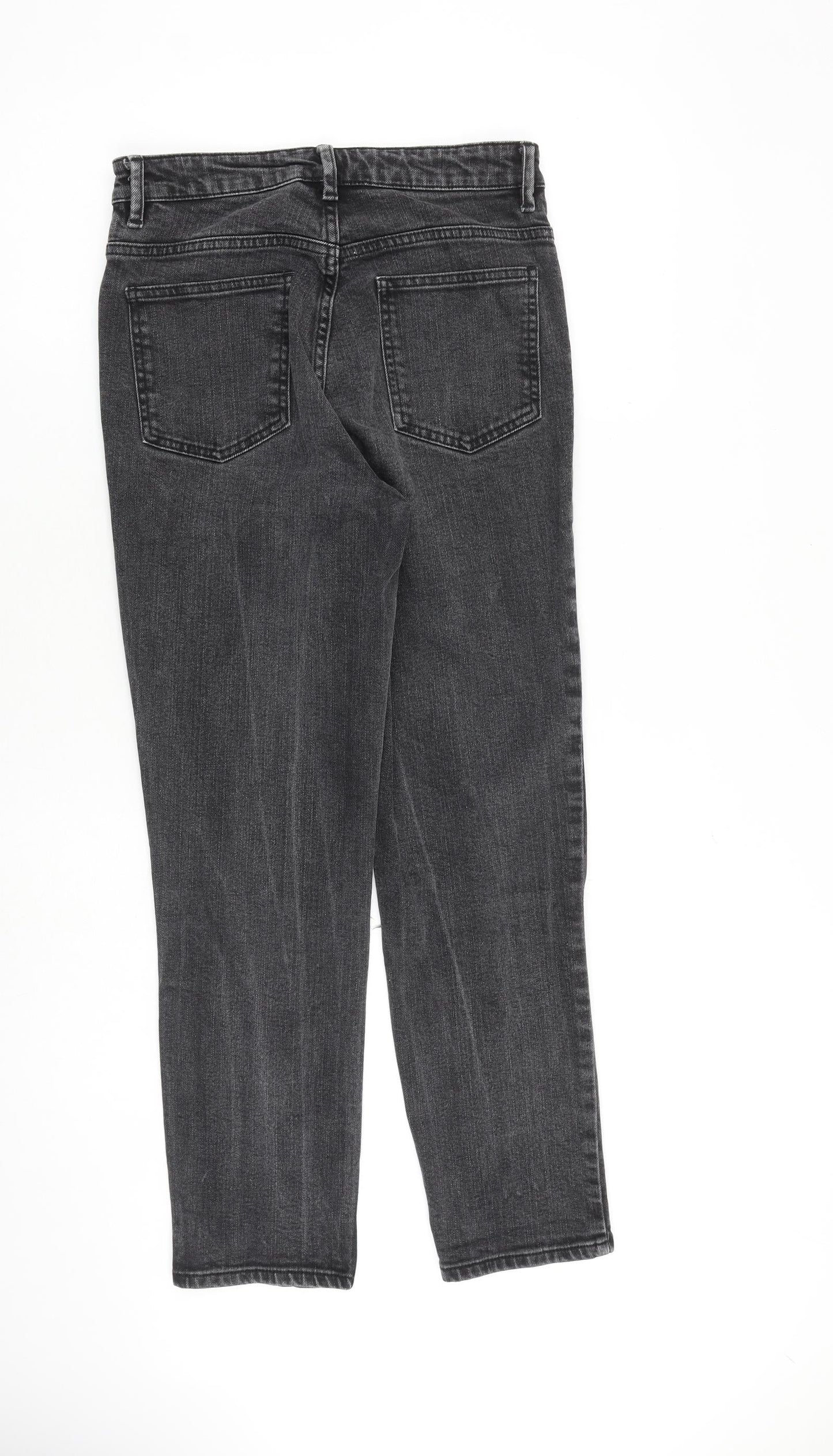 ASOS Womens Grey Cotton Tapered Jeans Size 10 L27 in Regular Zip