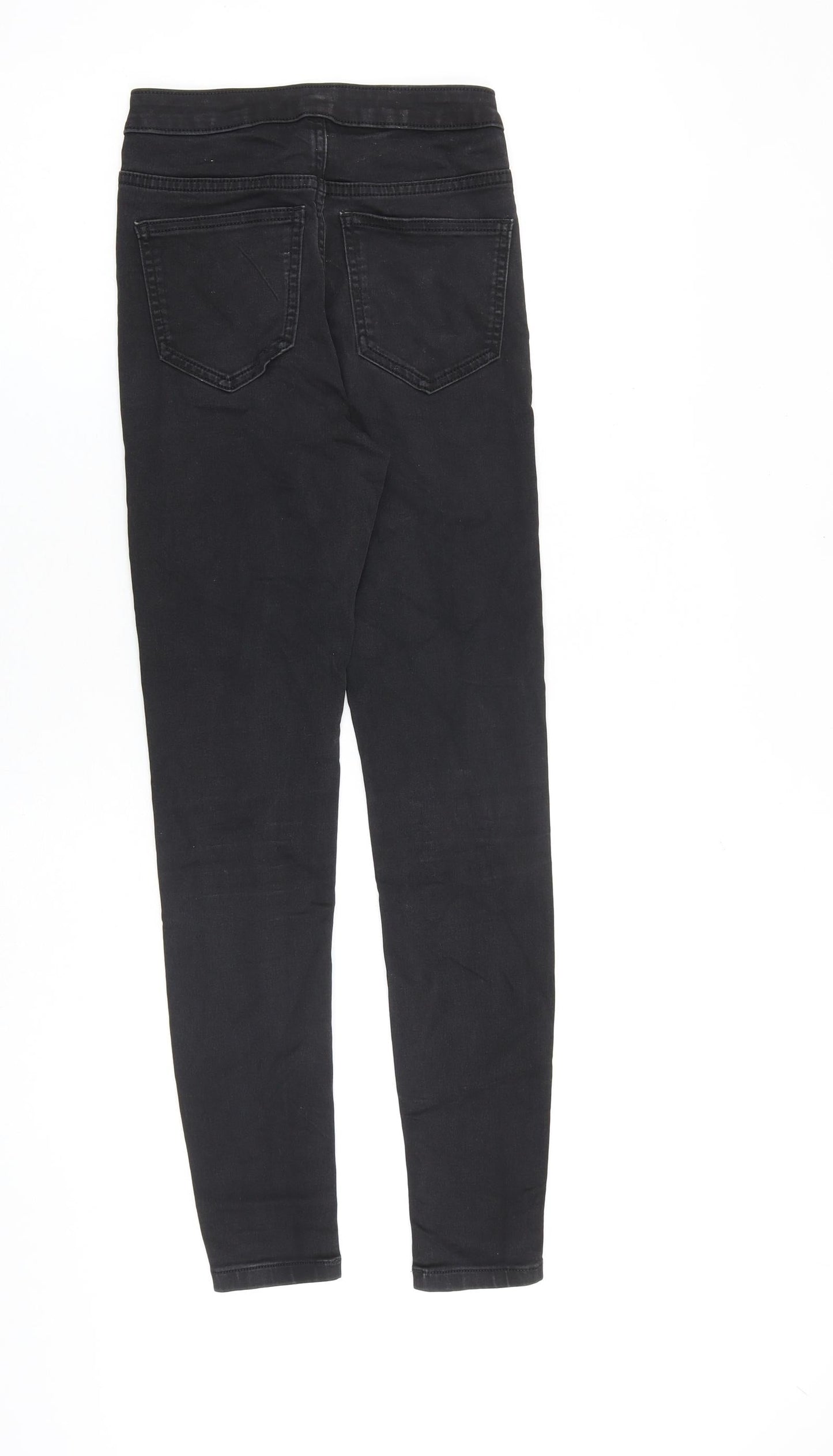 Marks and Spencer Womens Black Cotton Skinny Jeans Size 6 L28 in Slim Zip