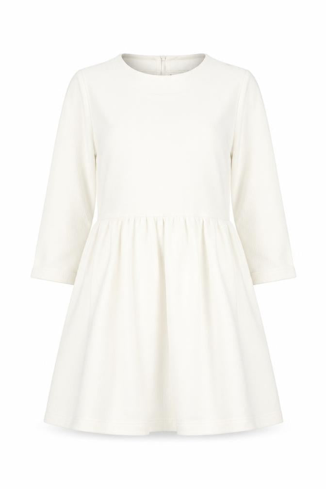 The White Pepper Womens Ivory Polyester A-Line Size S Round Neck Zip